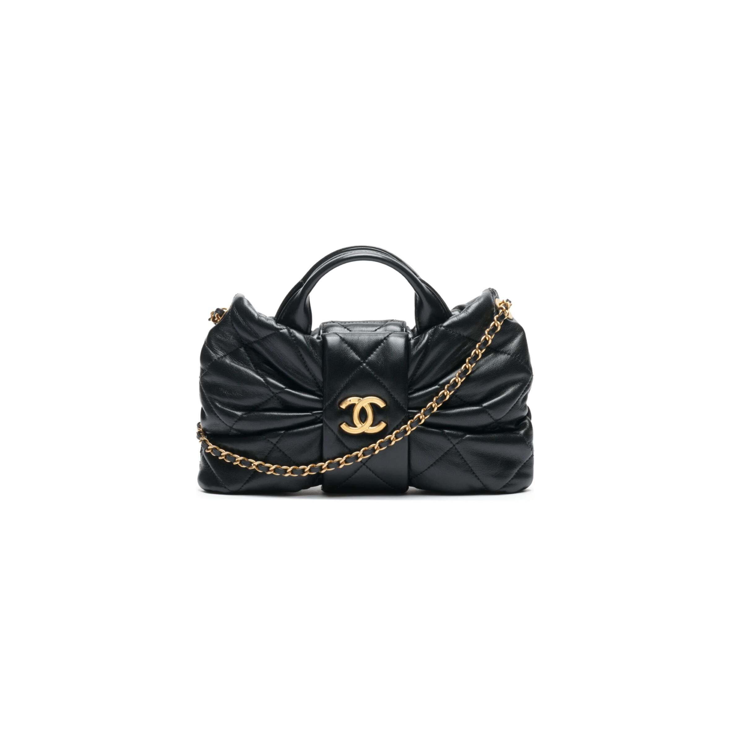 CHANEL MASTER MINI BOW BAG SHINY LAMBSKIN AS5849 (26*18*5cm)